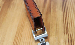 Handmade Brown Leather BUICK ENVISION Mens Car Key Case ENVISION Car Key Holder - iwalletsmen