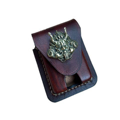 Coffee Handmade Leather Mens Classic Zippo Lighter Case Zippo Lighter Holder with Belt Loop for Men - iwalletsmen