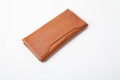 Brown Handmade Leather Mens Long Wallet Bifold Long Wallet Cellphone Wallet For Men - iwalletsmen