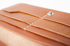 Brown Handmade Leather Mens Long Wallet Bifold Long Wallet Cellphone Wallet For Men - iwalletsmen