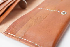 Brown Handmade Leather Mens Long Wallet Bifold Long Wallet Cellphone Wallet For Men - iwalletsmen