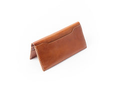 Brown Handmade Leather Mens Long Wallet Bifold Long Wallet Cellphone Wallet For Men - iwalletsmen