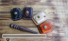 Mens Coffee Leather Classic Zippo Lighter Case Black Handmade Zippo Lighter Holder with Belt Clip - iwalletsmen