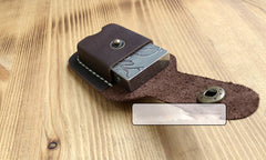 Handmade Mens Black Leather Classic S.T.Dupont Lighter Case S.T.Dupont Lighter Holder with Belt Loop - iwalletsmen