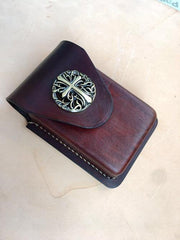Cool Brown Leather Cigarette Case with Lighter Holder Cigarette Case Holder For Men - iwalletsmen