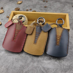 Brown Leather Draw Men and Women's Key Wallet Wine Red Key Case Car Car Key Holder For Men - iwalletsmen