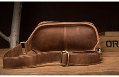 Vintage Brown Mens Leather Fanny Pack Waist Bag Leather Hip Pack Belt Bags Bumbag for Men - iwalletsmen