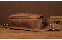 Vintage Brown Mens Leather Fanny Pack Waist Bag Leather Hip Pack Belt Bags Bumbag for Men - iwalletsmen
