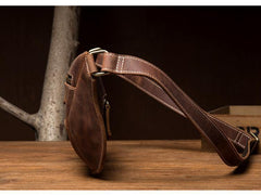 Cooll Mens Brown Leather Fanny Pack Mens Waist Bags Hip Pack Belt Bags Bumbags for Men - iwalletsmen
