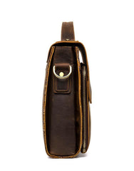Leather Mens 14 inches Brown Briefcase Laptop Bag Business Bags Work Bags for Men - iwalletsmen