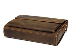 Leather Mens 14 inches Brown Briefcase Laptop Bag Business Bags Work Bags for Men - iwalletsmen