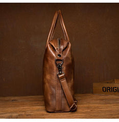 Brown Leather Mens 15 inches Briefcase Laptop Bag Business Handbag Work Bag for Men - iwalletsmen