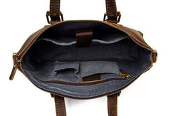 Vintage Brown Leather Mens 15 inches Briefcase Laptop Bag Business Bags Work Bags for Men - iwalletsmen