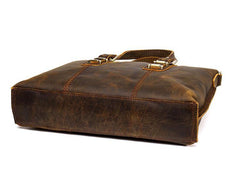 Vintage Brown Leather Mens 15 inches Briefcase Laptop Bag Business Bags Work Bags for Men - iwalletsmen