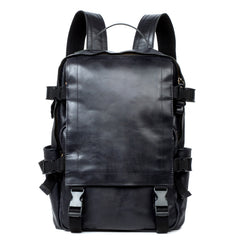 Brown Leather Mens 15 inches Cool Backpack Travel Backpack School Backpack for men - iwalletsmen