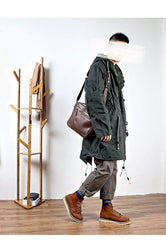 Brown Leather Mens 8 inches Courier Bag Messenger Bag Small Postman Bag For Men - iwalletsmen