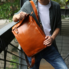 Brown Leather Mens Backpack Travel Backpacks Laptop Backpack for men - iwalletsmen