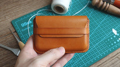 Brown Leather Mens Card Wallet Front Pocket Wallets Cool Small Change Wallet for Men - iwalletsmen