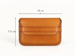 Brown Leather Mens Card Wallet Front Pocket Wallets Cool Small Change Wallet for Men - iwalletsmen