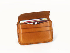 Brown Leather Mens Card Wallet Front Pocket Wallets Cool Small Change Wallet for Men - iwalletsmen