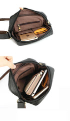 Brown Leather Mens CasualSmall Vertical Courier Bag Messenger Bags Black Postman Bag For Men - iwalletsmen
