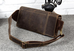 Brown Leather Mens Fanny Pack Waist Bag Hip Pack Light Brown Belt Bag Bumbag for Men - iwalletsmen