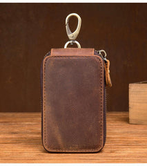 Brown Leather Mens Small Car Key Wallet Key Holders Car Key Holder For Men - iwalletsmen