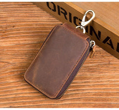 Brown Leather Mens Small Car Key Wallet Key Holders Car Key Holder For Men - iwalletsmen