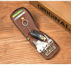 Brown Leather Mens Small Car Key Wallet Key Holders Car Key Holder For Men - iwalletsmen