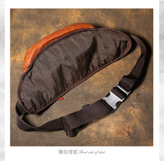 Brown MENS Suede 8 inches Black LEATHER FANNY PACK Chest Bag WAIST BAGS For Men - iwalletsmen