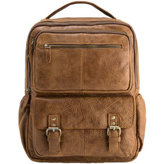 Brown Mens Leather Backpacks Travel Backpacks Laptop Backpack for men - iwalletsmen