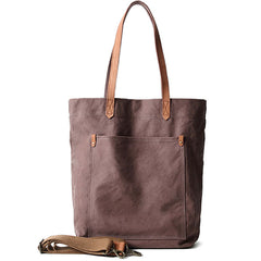 Khaki Vintage Canvas Men Womens Large Tote Bag Green Canvas Shoulder Tote Bag Shopper Tote For Men - iwalletsmen