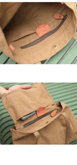 Khaki Vintage Canvas Men Womens Large Tote Bag Green Canvas Shoulder Tote Bag Shopper Tote For Men - iwalletsmen