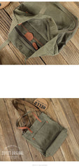 Khaki Vintage Canvas Men Womens Large Tote Bag Green Canvas Shoulder Tote Bag Shopper Tote For Men - iwalletsmen