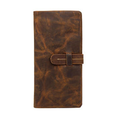 Brown Vintage Mens long Wallet Bifold Long Wallet Clutch Wallet Long Wallets for Men - iwalletsmen