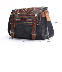 Gray Waxed Canvas Country Style Mens 11'' Side Bag Courier Bag Shoulder Bag Small Messenger Bag for Men - iwalletsmen