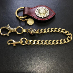 Badass Gold Skull Mens Wallet Chain Biker Wallet Chain 18‘â€?Pants Chain For Men - iwalletsmen