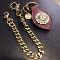 Badass Gold Skull Mens Wallet Chain Biker Wallet Chain 18‘â€?Pants Chain For Men - iwalletsmen