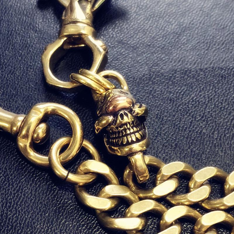 Badass Gold Skull Mens Wallet Chain Biker Wallet Chain 18'â
