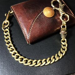 Badass Gold Skull Mens Wallet Chain Biker Wallet Chain 18‘â€?Pants Chain For Men - iwalletsmen