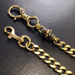 Badass Gold Skull Mens Wallet Chain Biker Wallet Chain 18‘â€?Pants Chain For Men - iwalletsmen