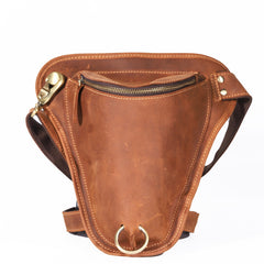 Cool Brown Leather Men's Belt Pouch Belt Bag Drop Leg Bag Waist Bag For Men - iwalletsmen