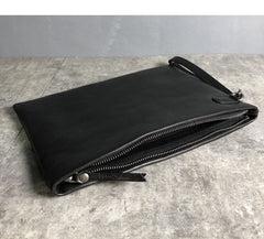 Fashion Business Black Large Leather Mens Long Wallet Wristet Wallet Clutch Wallet Hand Bag For Men - iwalletsmen