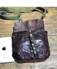 CASUAL BLACK LEATHER MEN'S 10 INCHES MIni Side Bag MESSENGER BAG BLACK POstman Bag Courier BAG FOR MEN - iwalletsmen