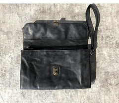 CASUAL BLACK LEATHER MEN'S Long Wallet Clutch Wallet BLACK Wristlet Wallet FOR MEN - iwalletsmen