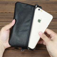 CASUAL MENS LEATHER SLIM ZIPPER CLUTCH WALLET PURSE BAG CLUTCH BAG CAR KEY CASE FOR MEN - iwalletsmen