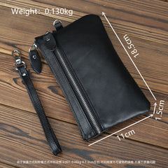 CASUAL MENS LEATHER SLIM ZIPPER CLUTCH WALLET PURSE BAG CLUTCH BAG CAR KEY CASE FOR MEN - iwalletsmen