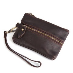 CASUAL MENS LEATHER SLIM ZIPPER CLUTCH WALLET PURSE BAG CLUTCH BAG CAR KEY CASE FOR MEN - iwalletsmen