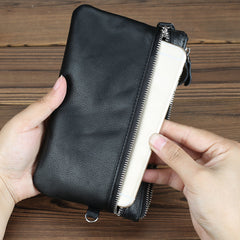CASUAL MENS LEATHER SLIM ZIPPER CLUTCH WALLET PURSE BAG CLUTCH BAG CAR KEY CASE FOR MEN - iwalletsmen