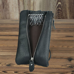 CASUAL MENS LEATHER SLIM ZIPPER CLUTCH WALLET PURSE BAG CLUTCH BAG CAR KEY CASE FOR MEN - iwalletsmen